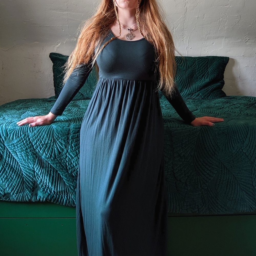 Ethereal Emerald Green Maxi Dress